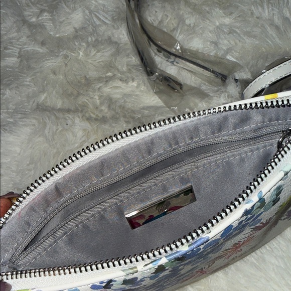 INC International Concepts White Floral Crossbody Wristlet with Ring - Picture 8 of 10